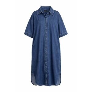 COS Denim Oversized Shirt Dress Blue Sz 4 Minimalist Western